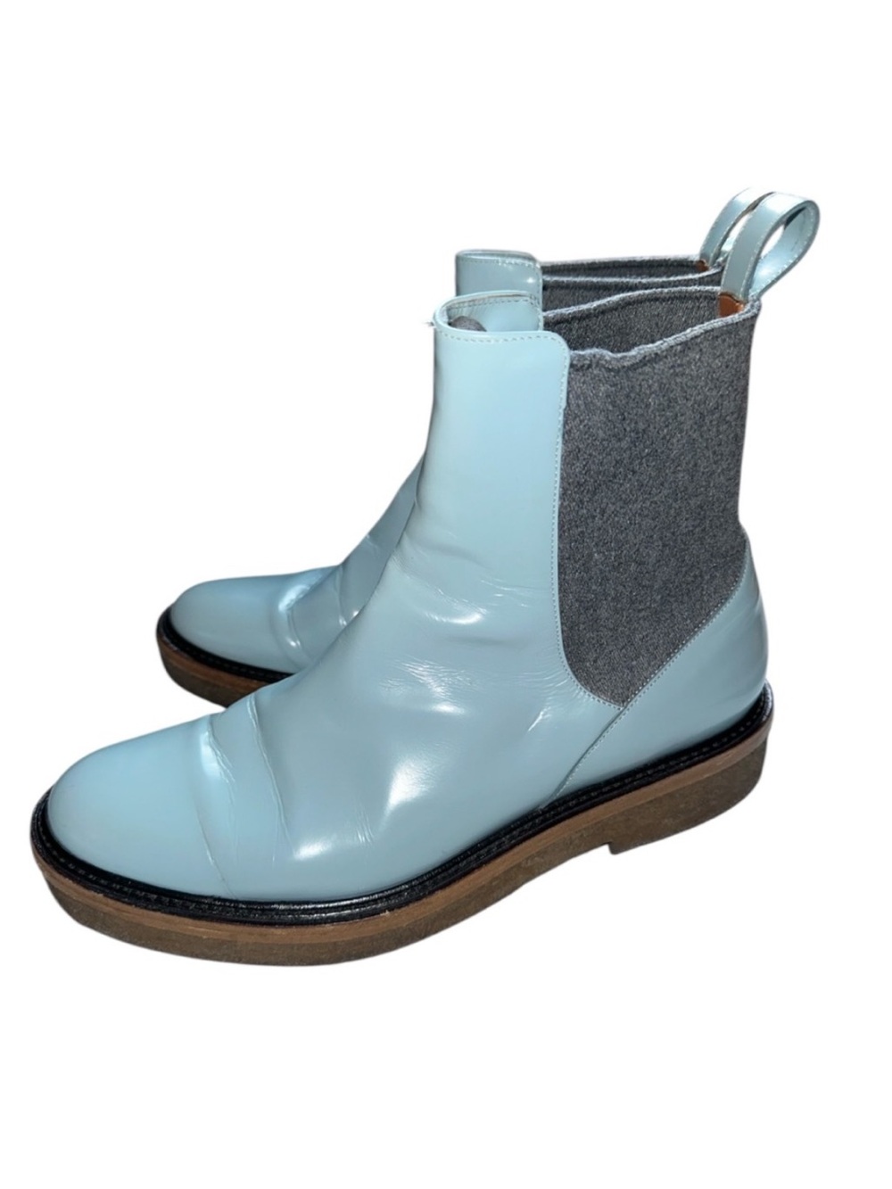 DRIES VAN NOTEN Rare Light Blue Chelsea Style Boots